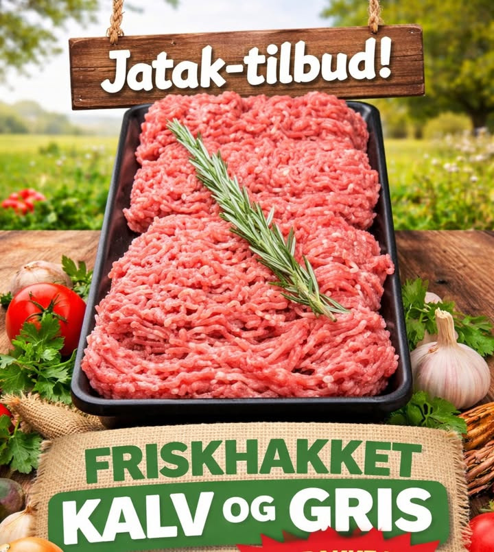 Meny Klarup tilbyder friskhakket kalv og flæsk for 50 kr