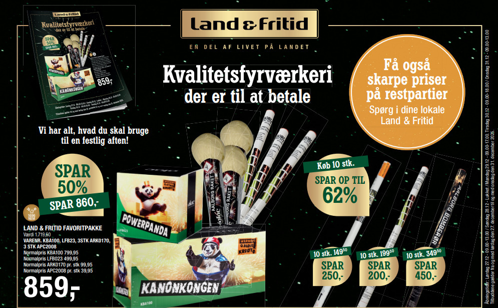 Sidste nytår med fyrværkeri hos Land & Fritid Hedensted – demo-aften og nytårsstemning i butikken