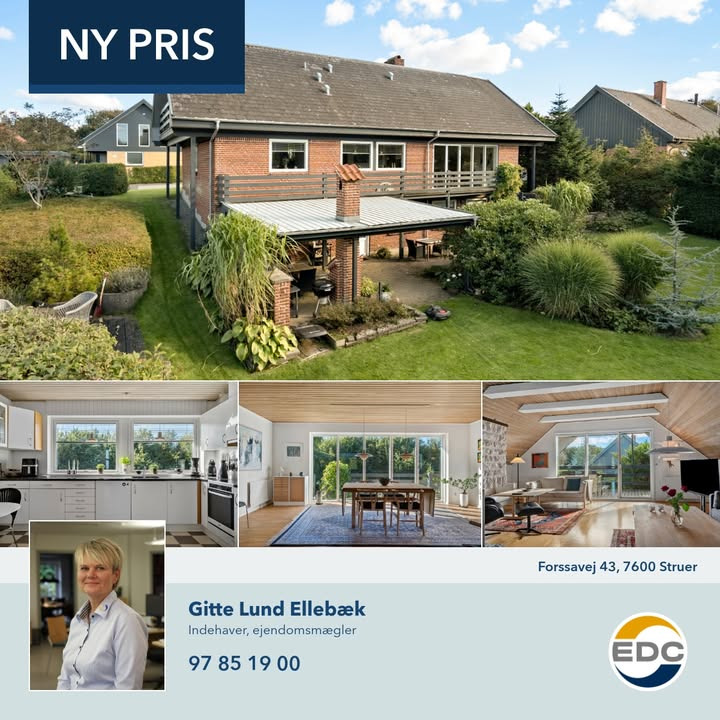 EDC Ejendomsgruppen Struer annoncerer prisnedsættelse på ejendom 