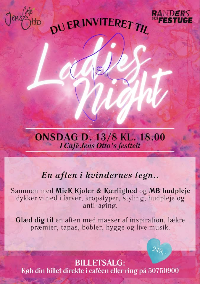 Café Jens Otto inviterer til Ladies Night i Randers