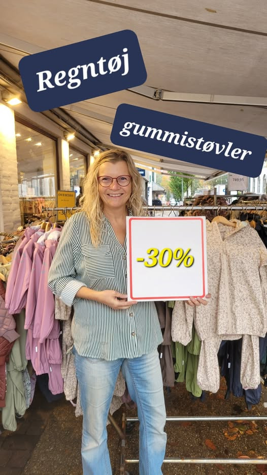 Børneshoppen Brønderslev tilbyder 30% rabat på regntøj og gummistøvler