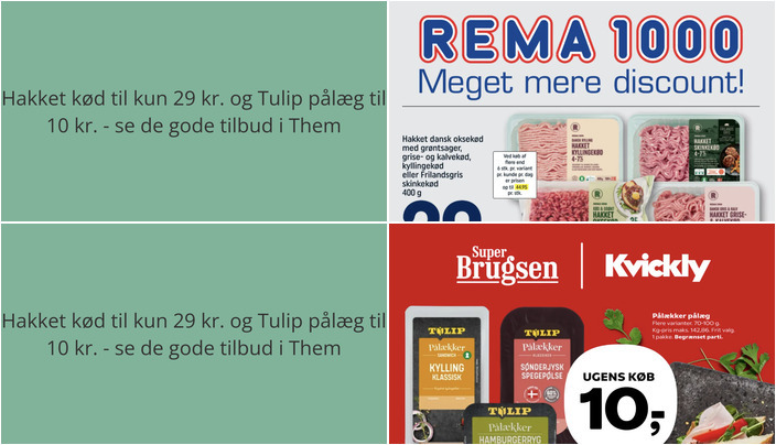 Hakket kød til kun 29 kr. og Tulip pålæg til 10 kr. - se de gode tilbud i Them