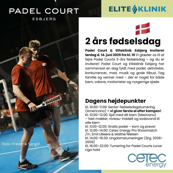 Padel Court Esbjerg fejrer jubilæum med storslået event og pro showmatch