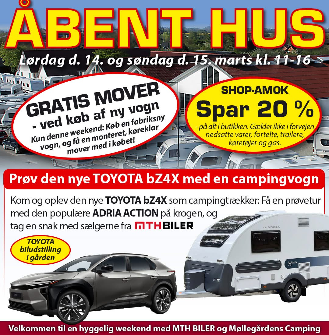 Møllegårdens Camping inviterer til åbent hus med gode tilbud og konkurrencer