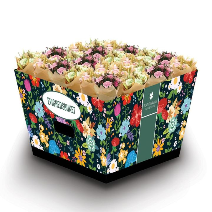 Meny Hobro sælger flotte evighedsbuketter til 45 kr. stykket