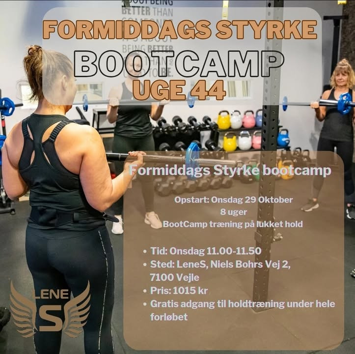 LeneS inviterer til formiddags styrke bootcamp i uge 44 uden konkurrencer eller tests