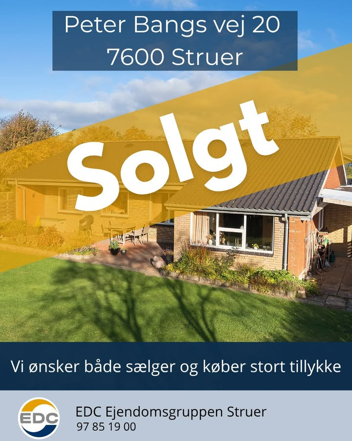 EDC Ejendomsgruppen Struer fejrer salg af Peter Bangs Vej 20