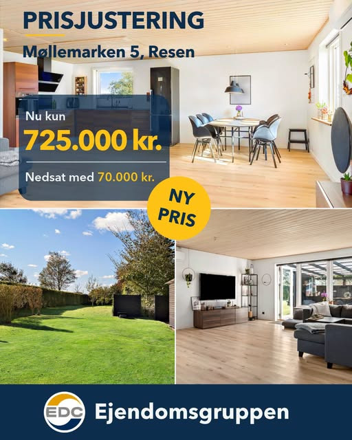 EDC Ejen­doms­grup­pen Struer sænker prisen på Møllemarken 5 med 70.000 kr.