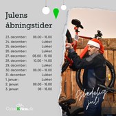 Cykelkram ApS annoncerer julens åbningstider i Fjelstervang butik