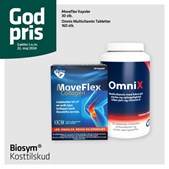God pris på Biosym kosttilskud: Moveflex kapsler og Omnix multivitamin tabletter nu tilgængelige på apoteket og online