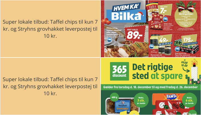 Super lokale tilbud: Taffel chips til kun 7 kr. og Stryhns grovhakket leverpostej til 10 kr.