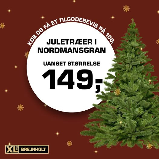 XL-Byg Brejnholt Randers tilbyder juletræer med tilgodebevis som ekstra gave