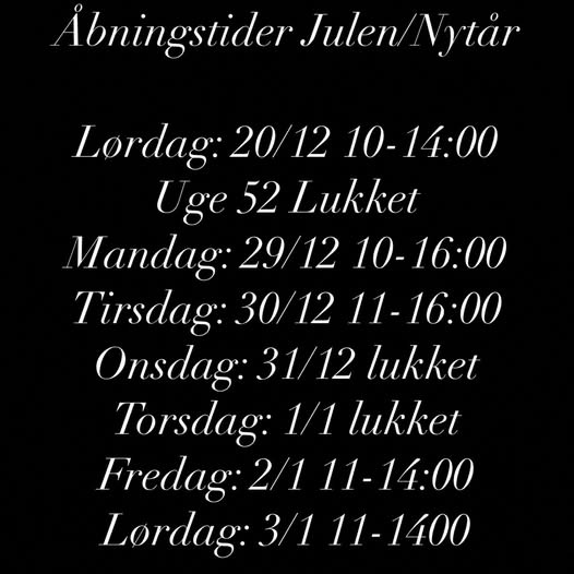 Lunds Skrædderi informerer om juleferie og åbningstider