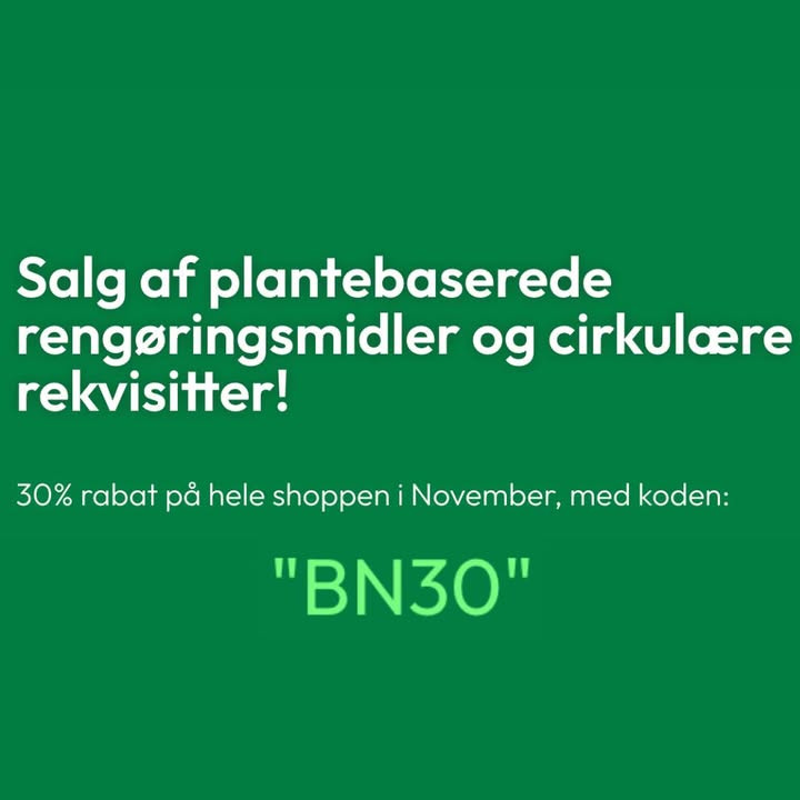 RenThyNaturligvis tilbyder 30% rabat på bæredygtige rengøringsprodukter i november