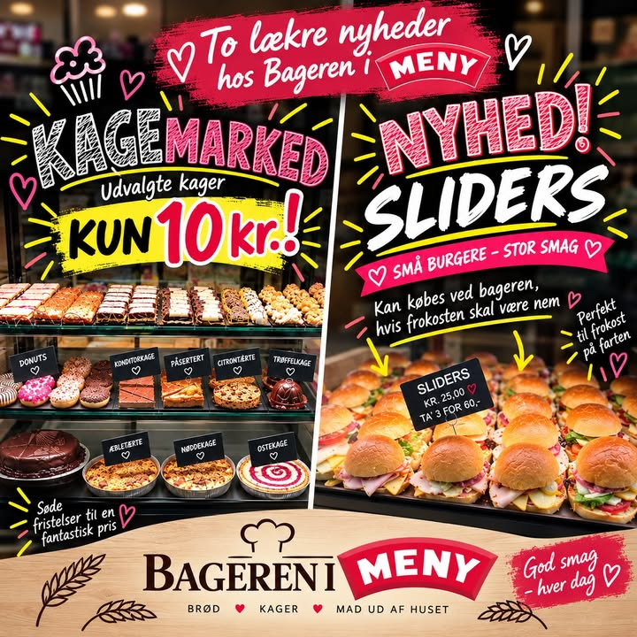 Meny Als holder kagemarked i bageren fredag
