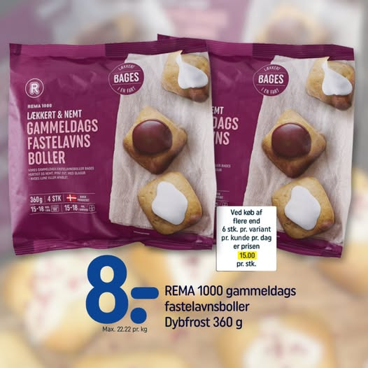 Rema 1000 Sindal tilbyder gammeldags fastelavnsboller til fastelavnssøndag