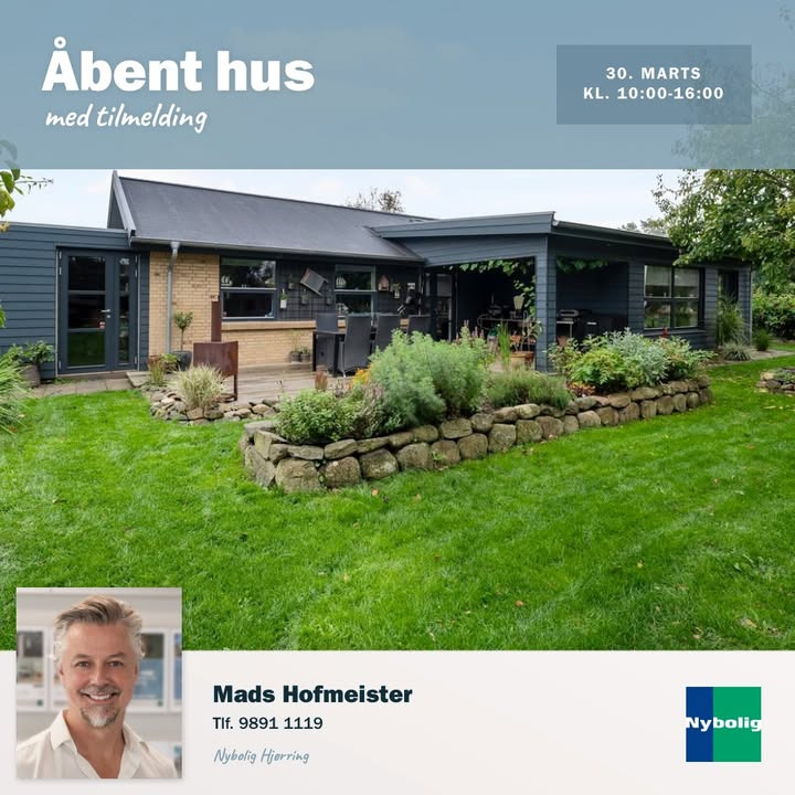 Nybolig Hjørring v/Morten Hove inviterer til åbent hus i luksuriøs renoveret villa med imponerende haveoase