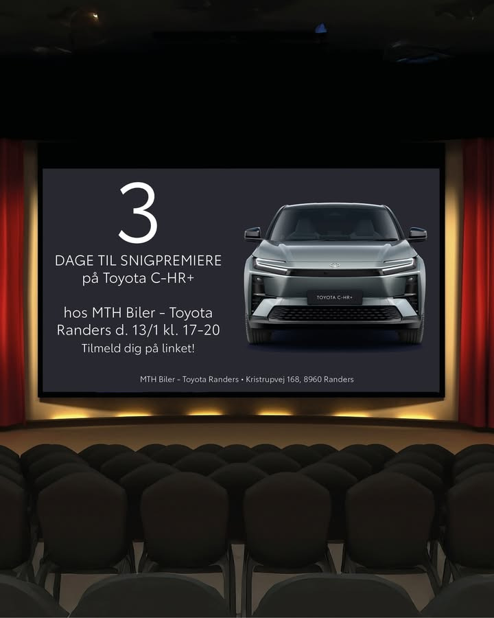 Toyota C-HR+ fremvises hos MTH Biler i Randers med VIP-arrangement tilmelding