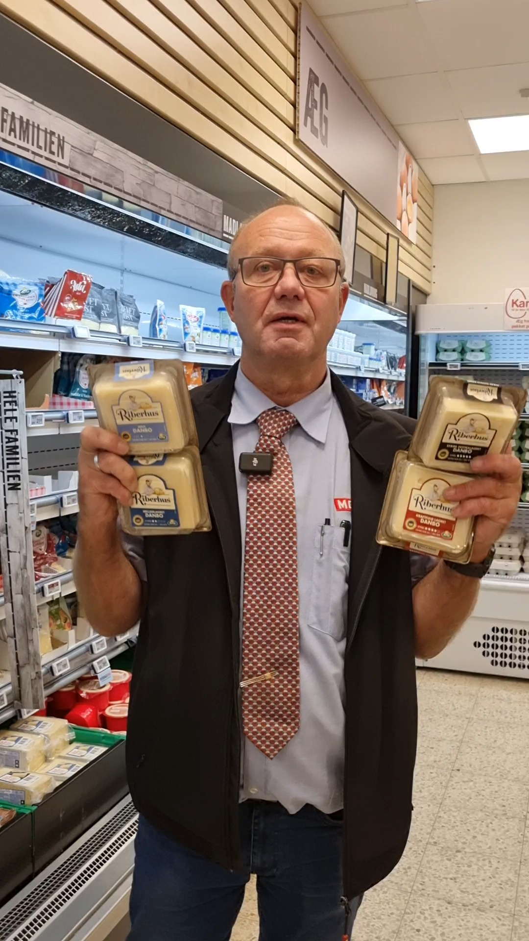 Meny Klarup med tilbud på riberhus skiveost til 18 kr. stk. indtil 31. oktober 2024