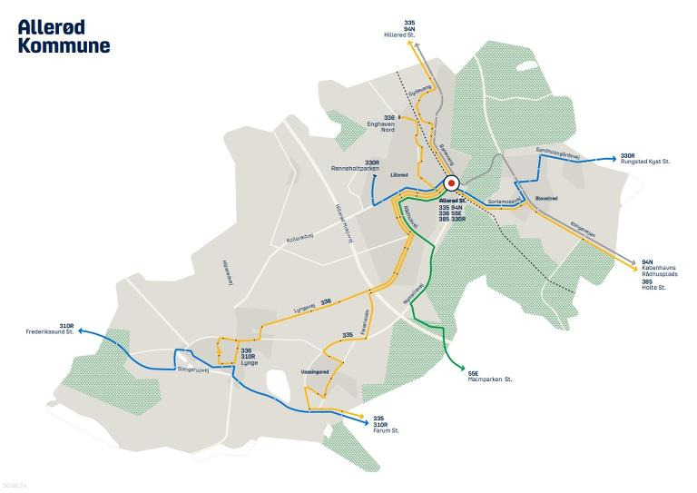 Nye buslinjer og ruteændringer i Allerød fra juni 2024 forbedrer transporteffektiviteten