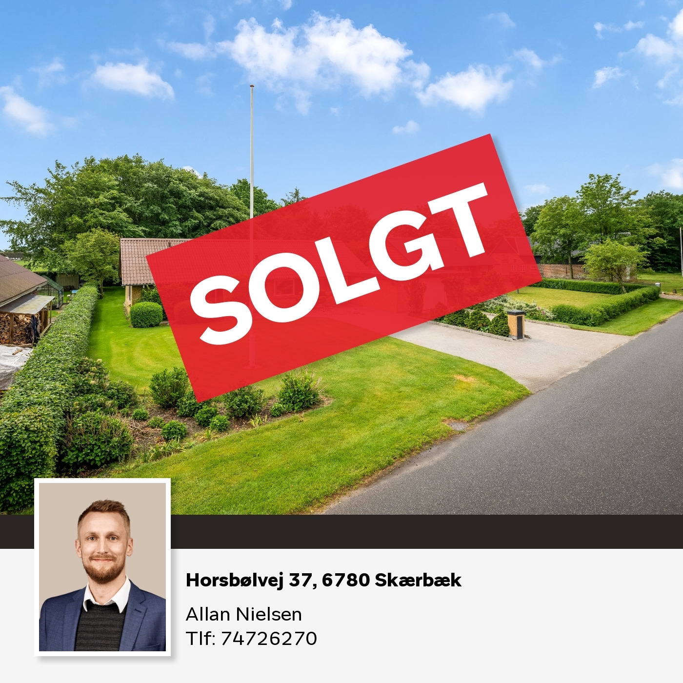 Home Tønder fejrer salg af bolig på Horsbølvej 37 i Skærbæk