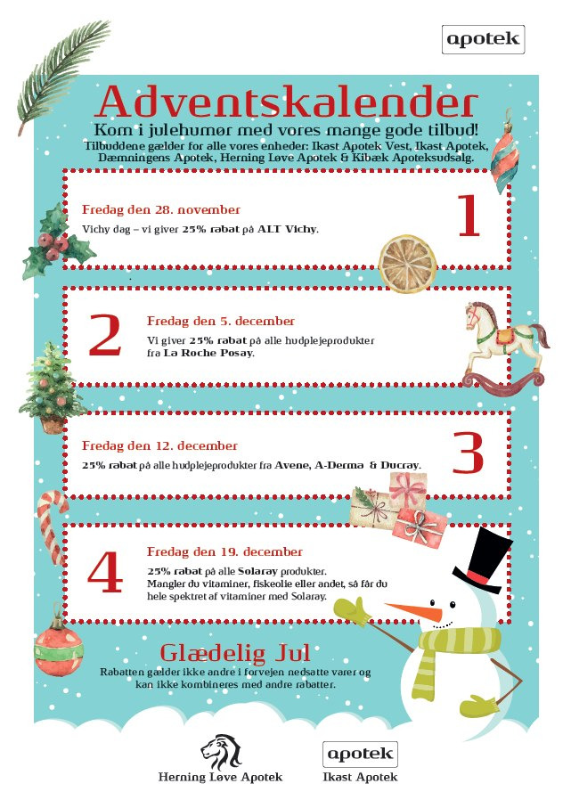 Ikast Apotek inviterer til adventstilbud med store rabatter i december
