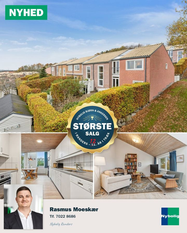 Nybolig Bjørn & Ankersen fremviser moderne rækkehus i rolige omgivelser