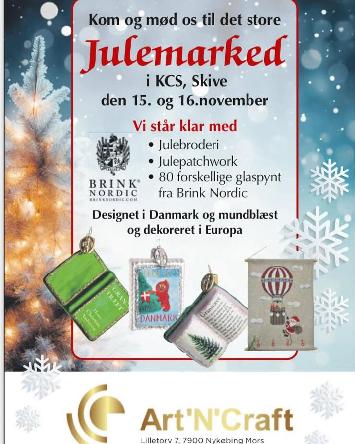Art´n´Craft inviterer til hyggeligt julemarked i Skive denne weekend
