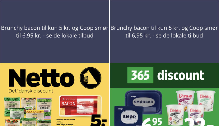 Brunchy bacon til kun 5 kr. og Coop smør til 6,95 kr. - se de lokale tilbud