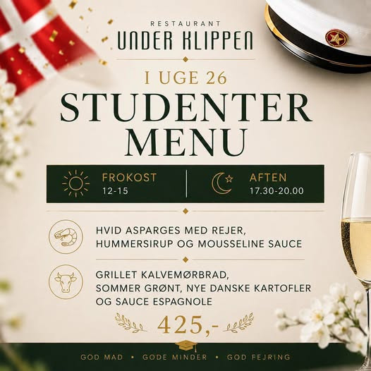 Restaurant Under Klippen fejrer studenterugen med en lækker menu