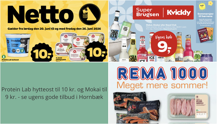 Protein Lab hytteost til 10 kr. og Mokai til 9 kr. - se ugens gode tilbud i Hornbæk