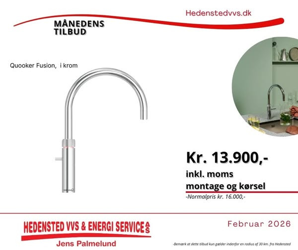 Hedensted VVS Service tilbyder Quooker til specialpris