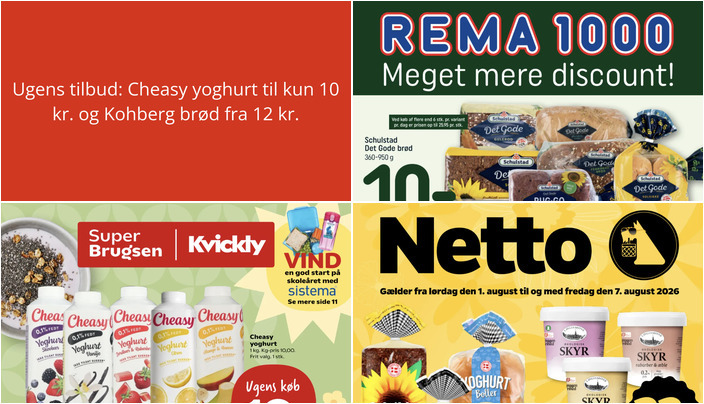 Ugens tilbud: Cheasy yoghurt til kun 10 kr. og Kohberg brød fra 12 kr.
