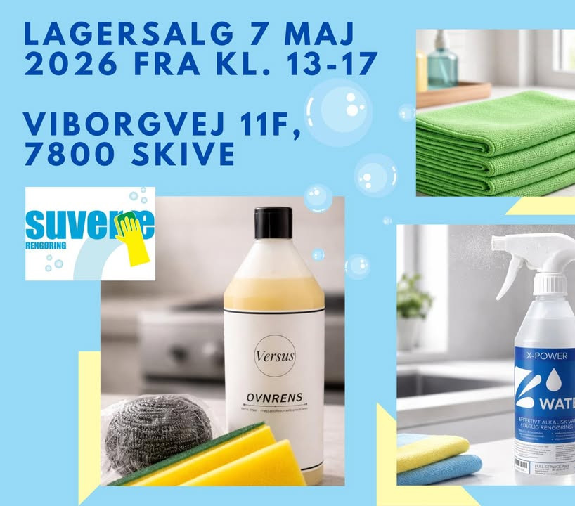 Suveræn Rengøring inviterer til stort lagersalg i Skive