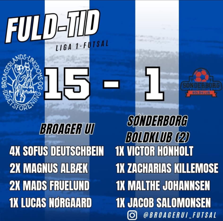 Broager UI imponerer hjemme mod Sønderborg B (2) i futsal triumf