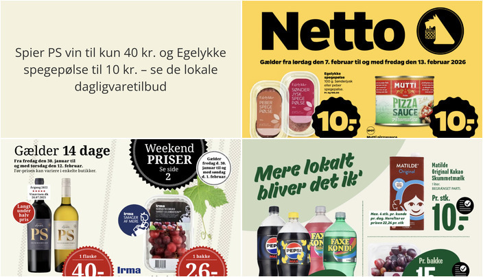 Spier PS vin til kun 40 kr. og Egelykke spegepølse til 10 kr. – se de lokale dagligvaretilbud