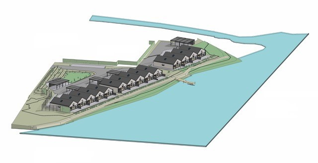 Åben grund på Strandparken: Oplev unikke rækkehuse ved vandkanten