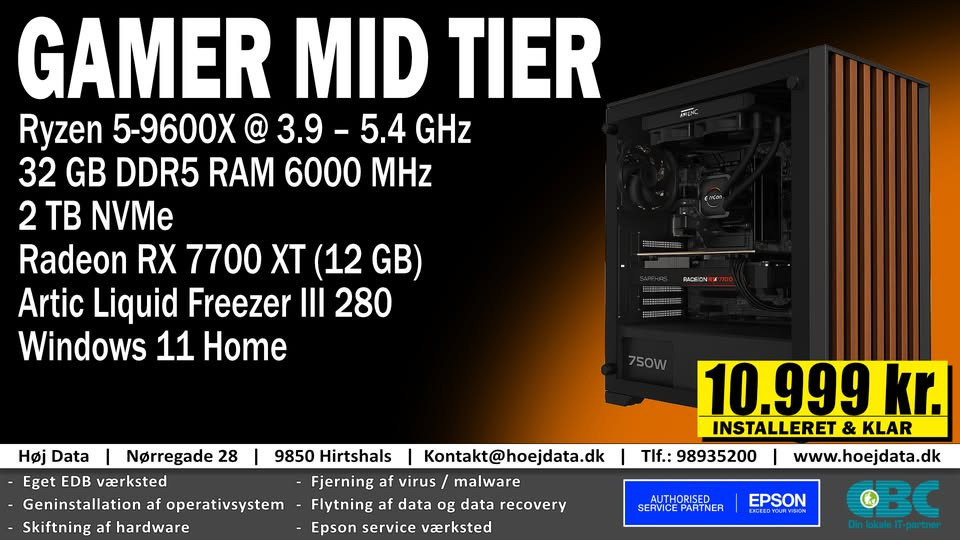 Høj Data ApS tilbyder kraftfuld gamer stationær til skarpe 10.999 kr.