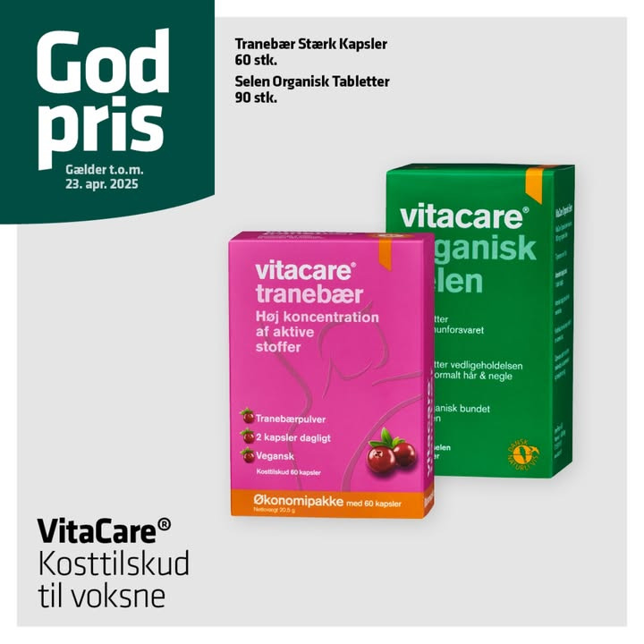 Ikast Apotek tilbyder gode priser på VitaCare kosttilskud