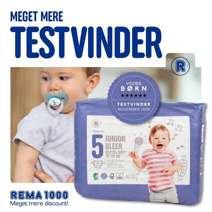 Rema 1000 Nørrevænget vinder ble-test med juniorbleer størrelse 5