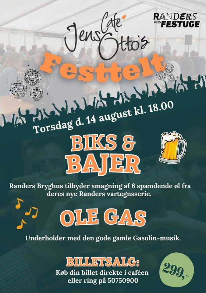 Café Jens Otto's festtelt 2025 bringer biks og bajer til Randers