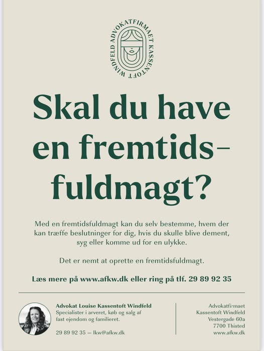 Advokatfirmaet Kassentoft Windfeld rådgiver om fremtidsfuldmagt for klienter