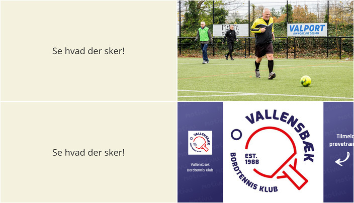 Gå-fodbold og bordtennis: Se hvad der sker i Vallensbæk den kommende uge