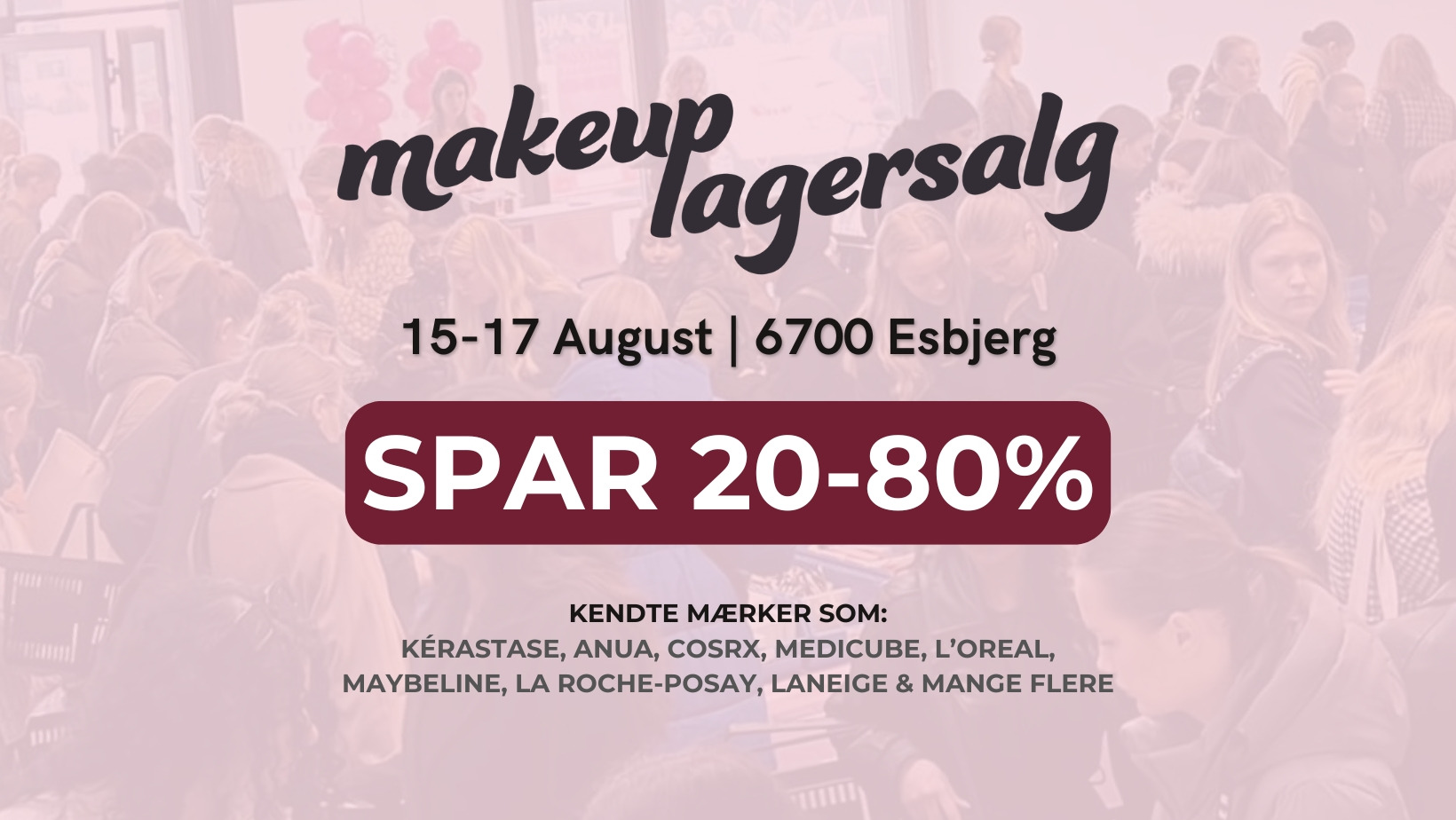 Makeup lagersalg i Esbjerg: Spar op til 80%