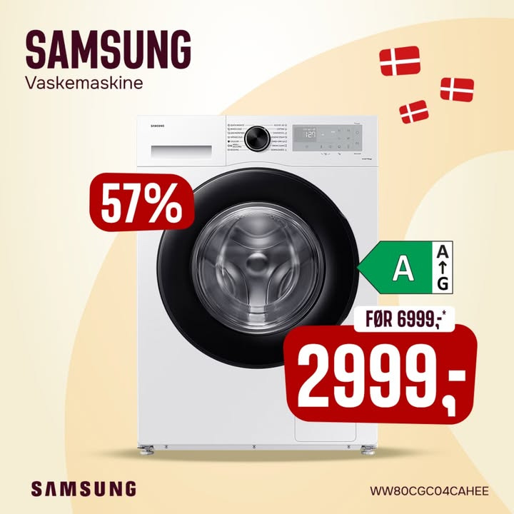 Skousen Thisted tilbyder store besparelser på Samsung vaskemaskine og tørretumbler