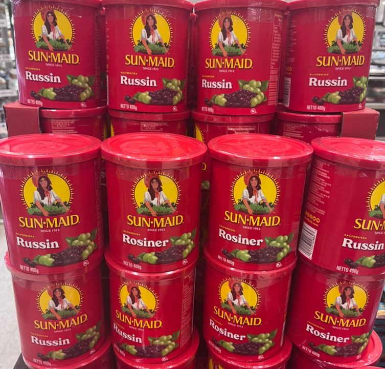 Tilbud på Sunmaid rosiner hos MENY Hobro: halv pris til 19,95 kr. per stk.