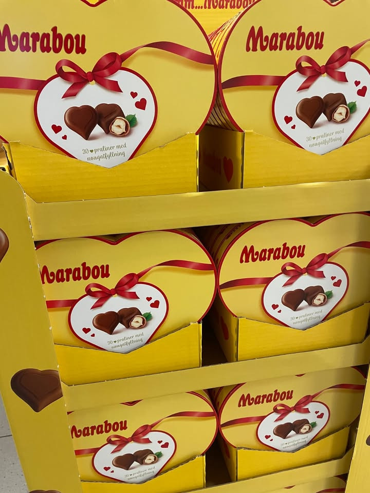 SPAR Nørrebro Hjørring sælger Marabou Hearts til 29,95 kr. pr. pakke