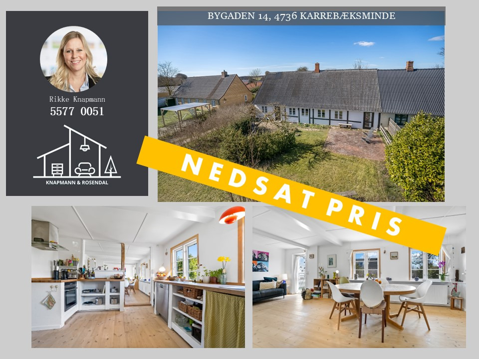 Knapmann & Rosendal ApS tilbyder idyllisk bolig i Karrebæk By til nedsat pris