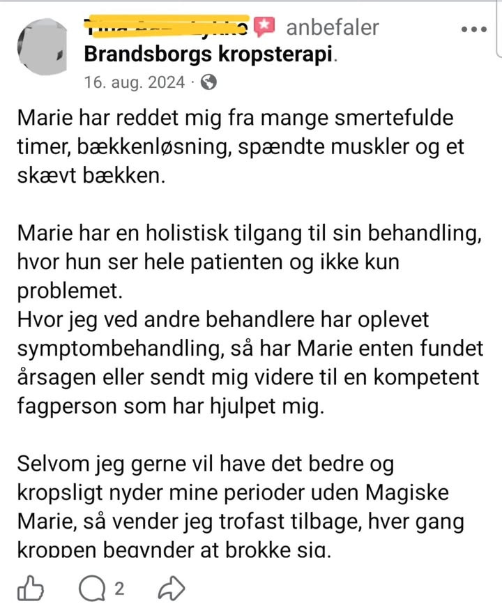 Brandsborgs Kropsterapi fokuserer på at finde årsagen til dine symptomer