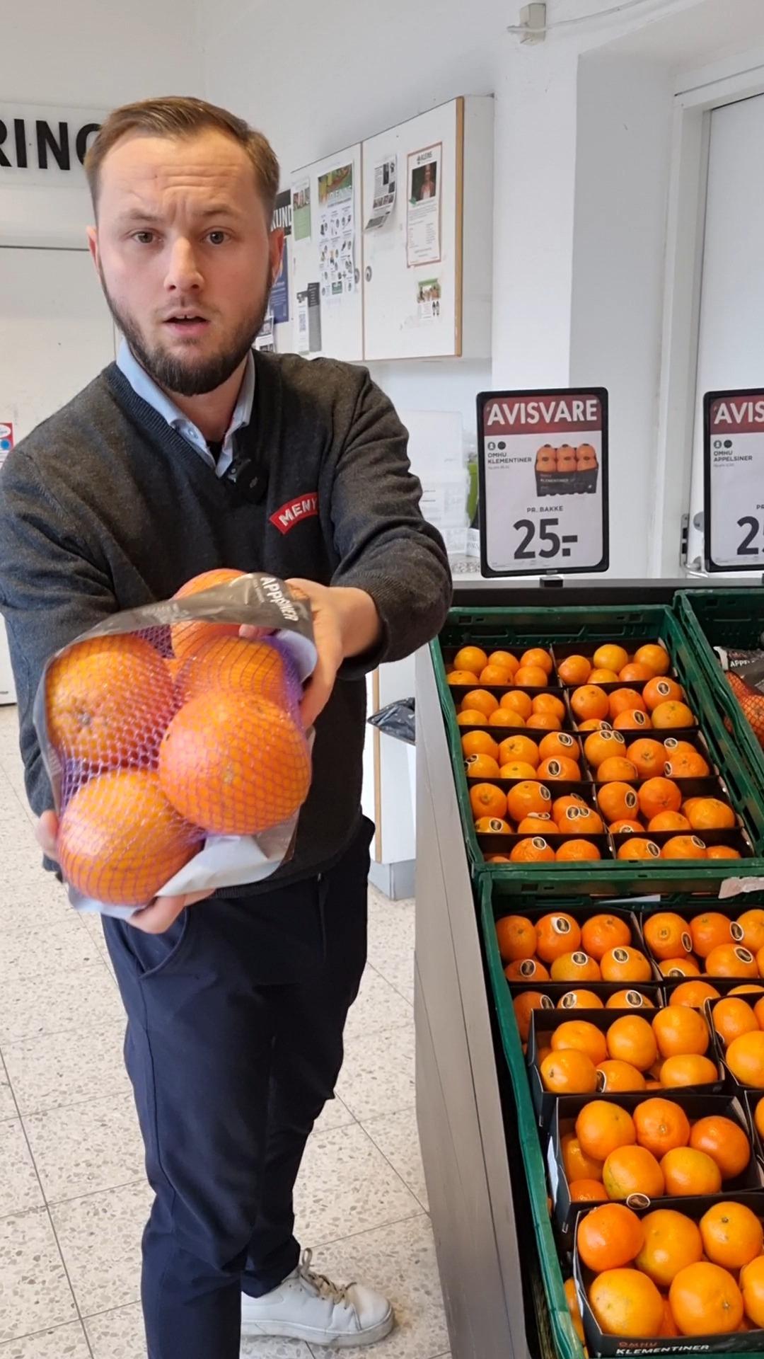 Frisk frugt til juledagene: Meny Klarup tilbyder omhu appelsiner eller klementiner til kun 25 kr. i dag